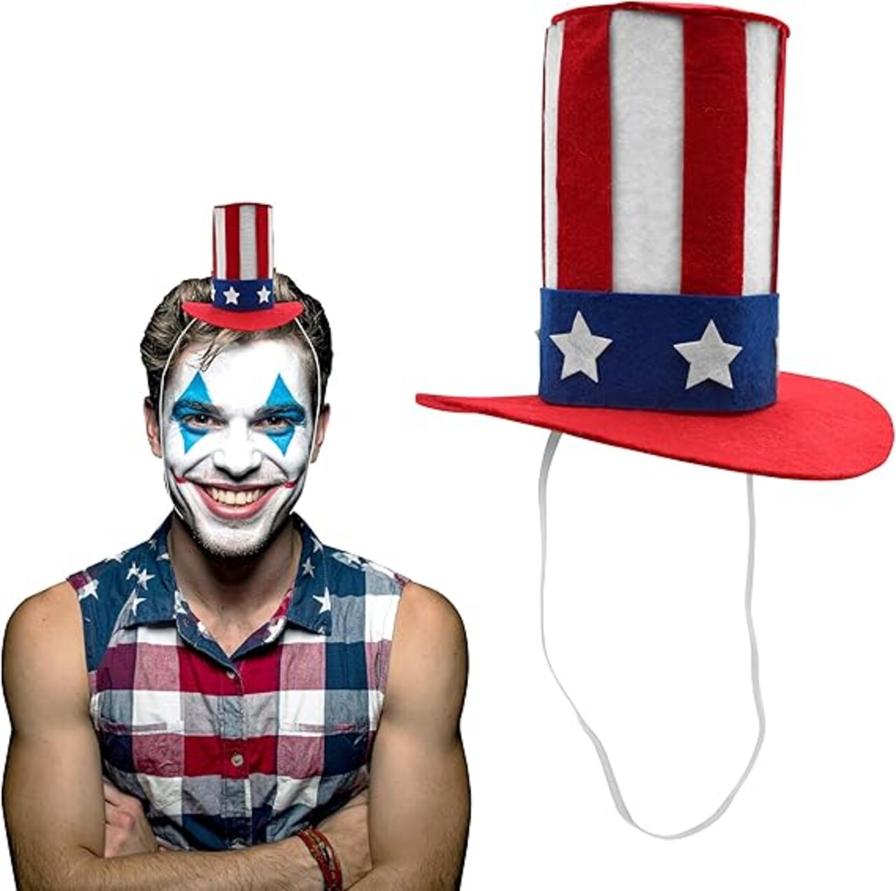 Novelties Mini Felt Patriotic Tall Uncle Sam USA Top Hat 4th of July Costume Accessory